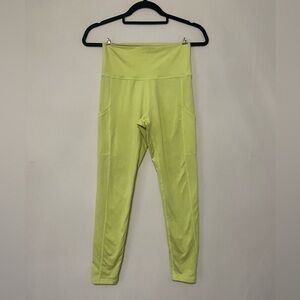 Aerie chill play move high rise pocket leggings EUC in neon yellow